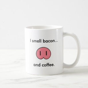 Varkensneus met Ik ruik bacon... Koffiemok