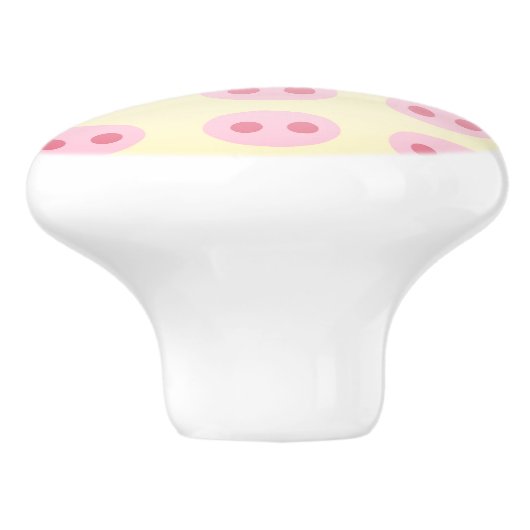 Varkensnuit Geel Keramische trek Keramische Knop (Zijkant)