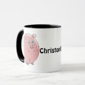 Varkensontwerp gepersonaliseerd mok (Voorkant links)