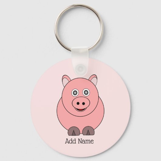 Varkensontwerp gepersonaliseerd sleutelhanger (Voorkant)