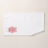 Varkensontwerp met monogram bad handdoek (Handdoek)