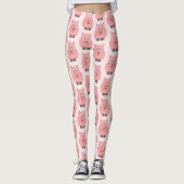 Varkensontwerp roze leggings (Voorkant)