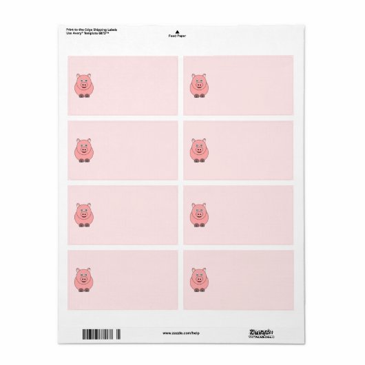 Varkensontwerp Verzending Etiket (Full Sheet)