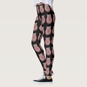 Varkensontwerp zwart leggings