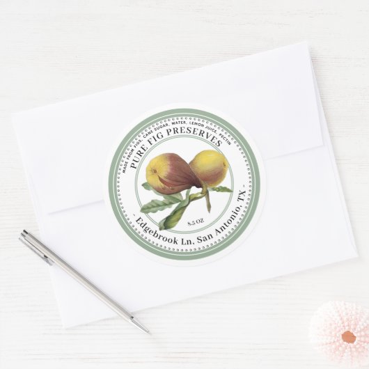 Varkenspaar met  figuren Illustratie Classi Ronde Sticker (Envelop)