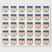 Varkenspaar Schattige Kerstman en rendieren Cadeaupapier (Vlak)