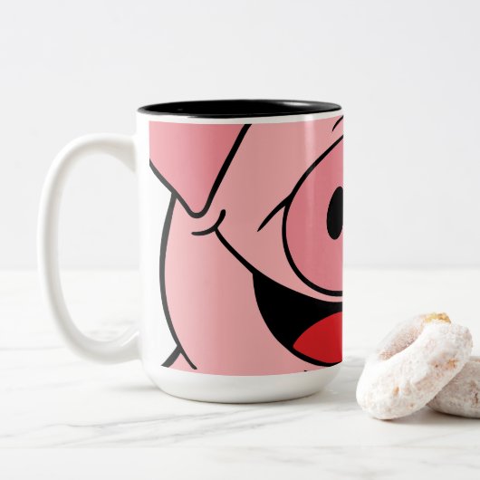 Varkenspaat Tweekleurige Koffiemok (Met donut)