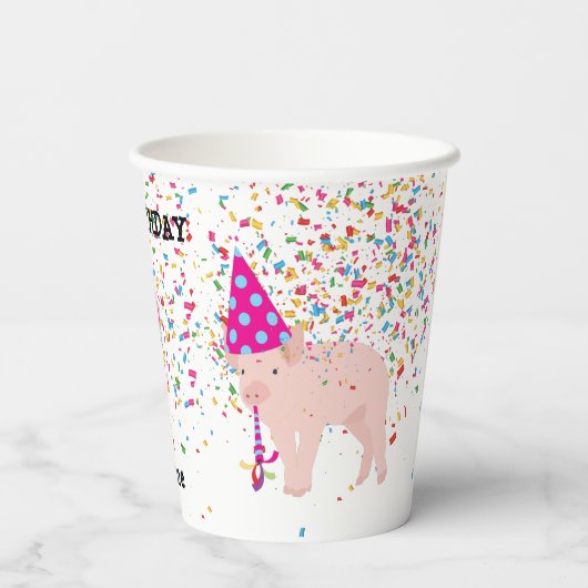 Varkenspartner - Dieren bij geboorte Papieren Bekers (Achterkant)