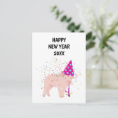 Varkenspartner - Dierenfeestdag - Nieuwe jaarkaart Feestdagenkaart (Staand voorkant)