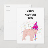 Varkenspartner - Dierenfeestdag - Nieuwe jaarkaart Feestdagenkaart (Voorkant / Achterkant)