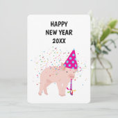 Varkenspartner - Dierenfeestdag - Nieuwe jaarkaart Feestdagenkaart (Staand voorkant)