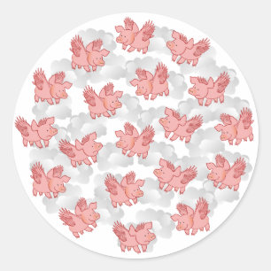 Varkenspasstickers Ronde Sticker