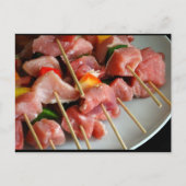 Varkenspepersteaks aan het spit briefkaart (Voorkant)