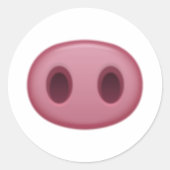 Varkenspijn Nose - Emoji Ronde Sticker (Voorkant)