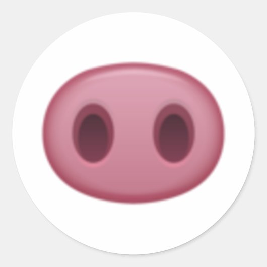 Varkenspijn Nose - Emoji Ronde Sticker (Voorkant)