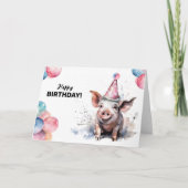 Varkensportret Dierlijke Waterverf Boerderij Happy Kaart (Voorkant)