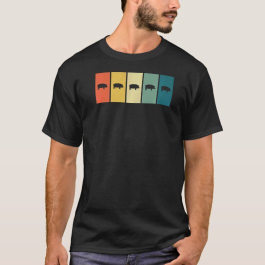 Varkensretro Sunset Farming Farmer T-shirt (Voorkant)