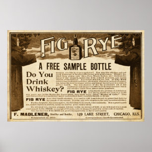 Varkensroggen Whiskey Ad vanaf 1899 Poster