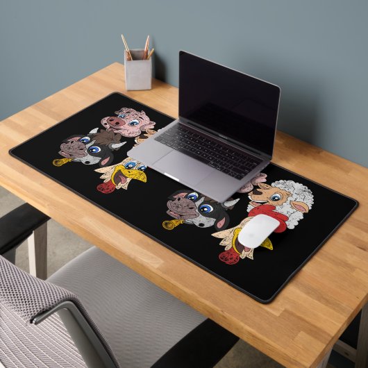 Varkensschaap Koe Kip Kinder Peuters Grappig Boerd Bureaumat (Kantoor 2)