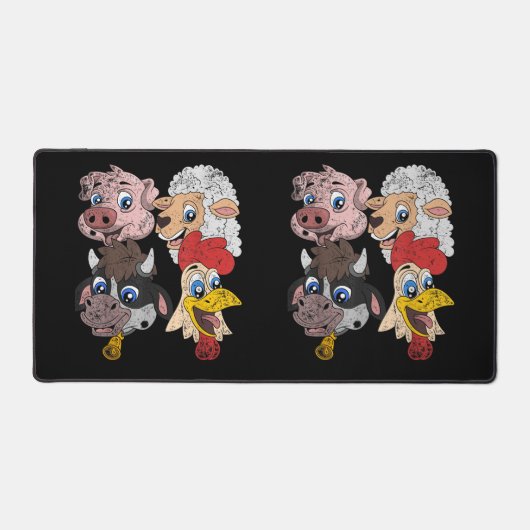 Varkensschaap Koe Kip Kinder Peuters Grappig Boerd Bureaumat (Voorkant)