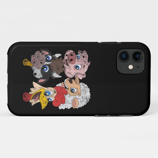 Varkensschaap Koe Kip Kinder Peuters Grappig Boerd Case-Mate iPhone Case (Achterkant (horizontaal))