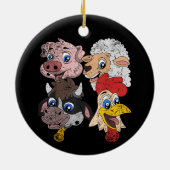 Varkensschaap Koe Kip Kinder Peuters Grappig Boerd Keramisch Ornament (Achterkant)