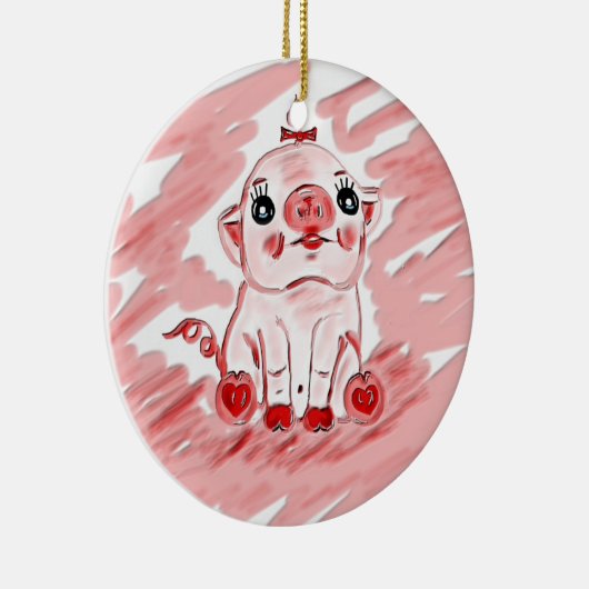 Varkenssieraad, leuk cadeauversiering voor varkens keramisch ornament (Rechts)