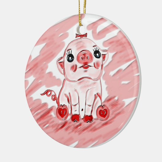 Varkenssieraad, leuk cadeauversiering voor varkens keramisch ornament (Links)