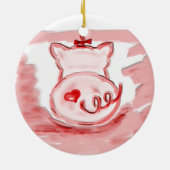 Varkenssieraad, leuk cadeauversiering voor varkens keramisch ornament (Achterkant)