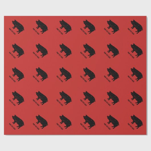  varkenssilhouet Birthday wrappapier Cadeaupapier (Vlak)