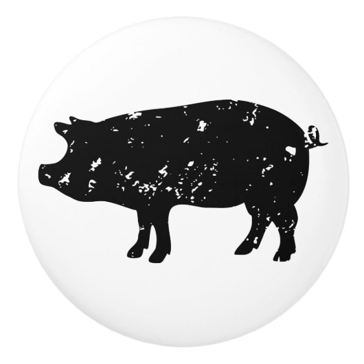  varkenssilhouet deur en lade knoppen (Voorkant)