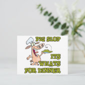 Varkenssloep zijn Whats voor het diner grappige ko Briefkaart (Staand voorkant)