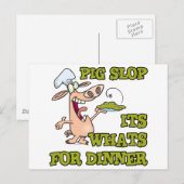 Varkenssloep zijn Whats voor het diner grappige ko Briefkaart (Voorkant / Achterkant)