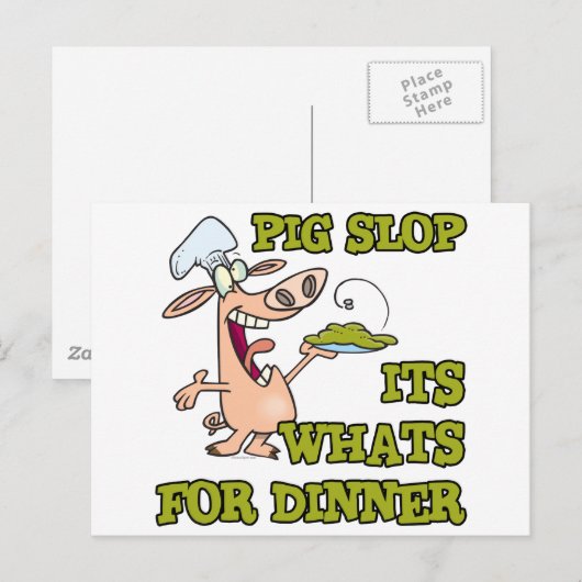Varkenssloep zijn Whats voor het diner grappige ko Briefkaart (Voorkant / Achterkant)