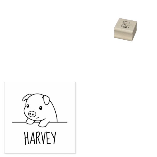 Varkensspuit 2 rubberstempel (Gestempeld)