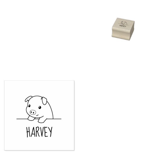 Varkensspuit 2 rubberstempel (Gestempeld)