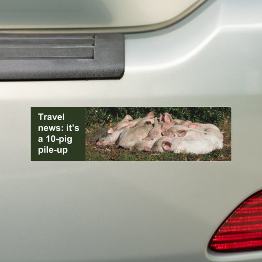 Varkensstapel-omhoog bumpersticker (Op auto)