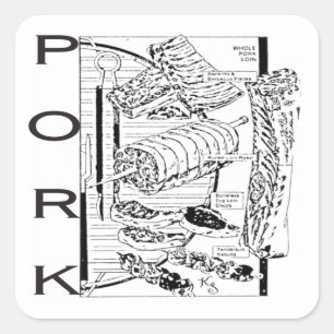 Varkensstop Vierkante Sticker