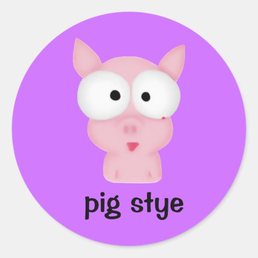 Varkensstye-Stickers Ronde Sticker (Voorkant)