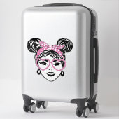 Varkenstaart rommelige broodjes met hartbril sticker (Koffer)