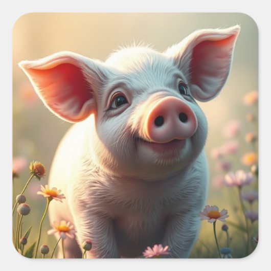 VarkenStickers Vierkante Sticker (Voorkant)