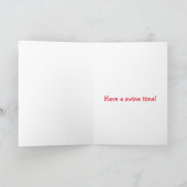 Varkenstijd, Varken Verjaardag Kaart (Binnen)