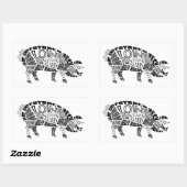 Varkenstype Rechthoekige Sticker (Vel)