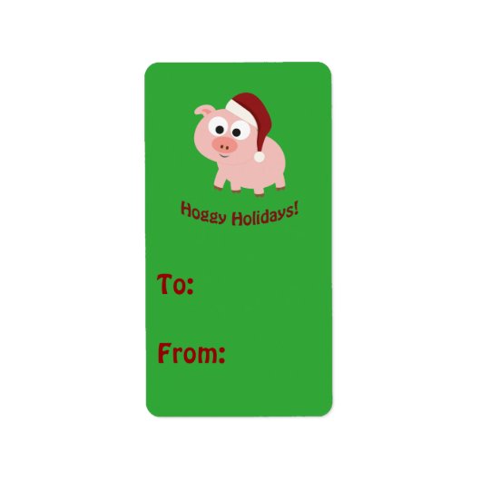 Varkensvakantie! Kerstvarken Etiket (Voorkant)