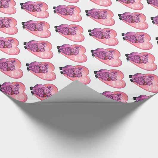 VarkensValentijnsdag Cadeaupapier (Hoek)