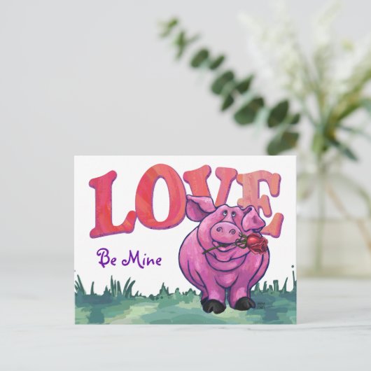 VarkensValentijnsdag Feestdagenkaart (Staand voorkant)