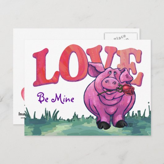 VarkensValentijnsdag Feestdagenkaart (Voorkant / Achterkant)