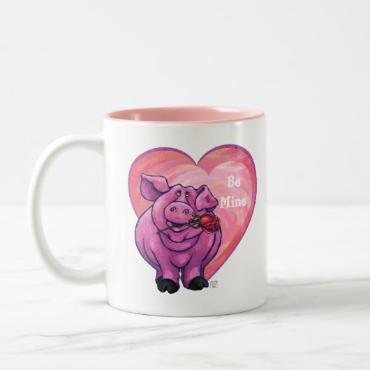 VarkensValentijnsdag Tweekleurige Koffiemok (Links)