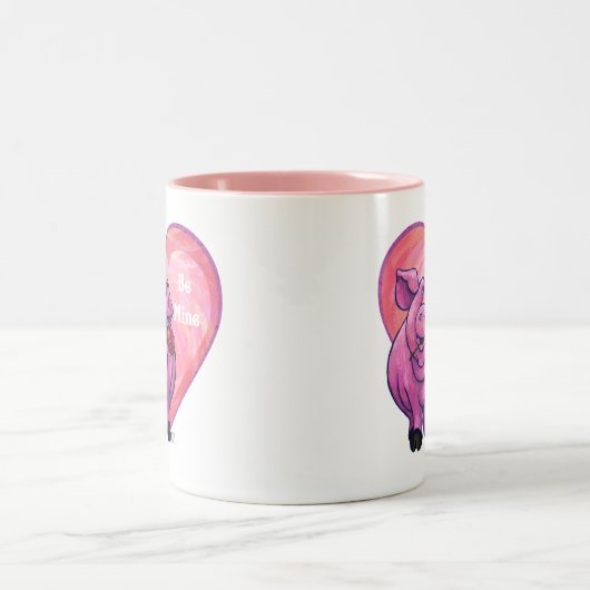 VarkensValentijnsdag Tweekleurige Koffiemok (Center)