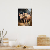 Varkensvarken Boerderij Animal Art Print Poster (Keuken)